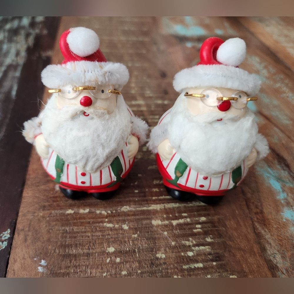 Festive Santa Claus Figurines - Red and White